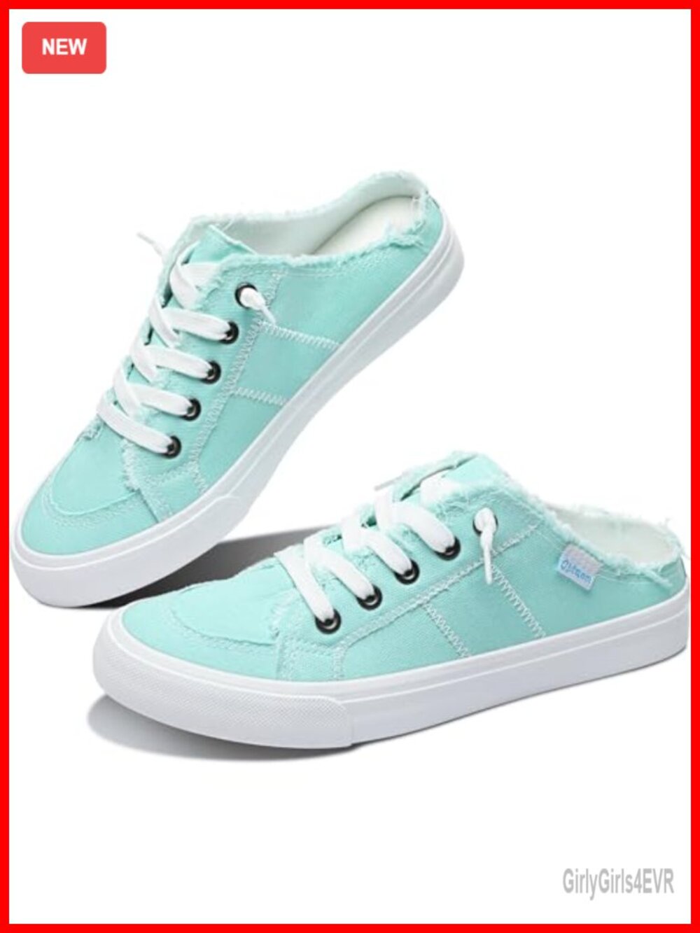 Canvas Mules Slip-On Sneakers Memory Foam Comfortable Backless Shoes